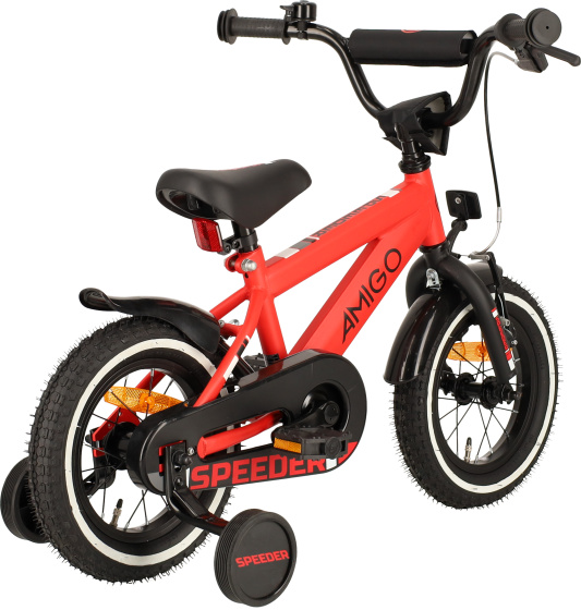 Children bikes Speeder 12 Pouces 21,5 cm Garçon Frein à rétropédalage Rouge/Noir - AMIGO – Image 6