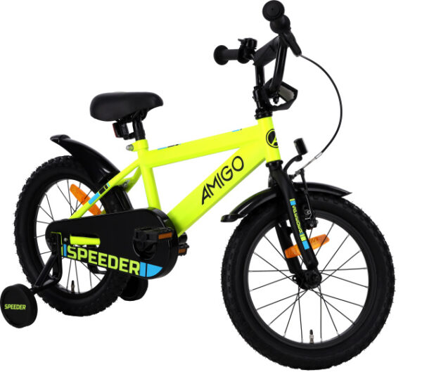 Children bikes Speeder 16 Pouces 27 cm Garçon Frein à rétropédalage Jaune/Noir - AMIGO – Image 12