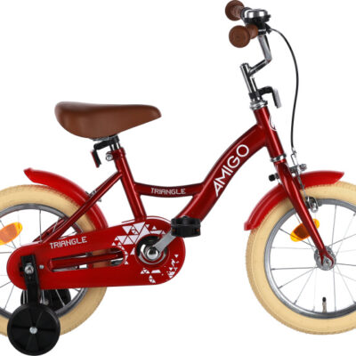 Vélos garçons Triangle 14 Pouces 23 cm Junior Frein à rétropédalage Rouge - AMIGO