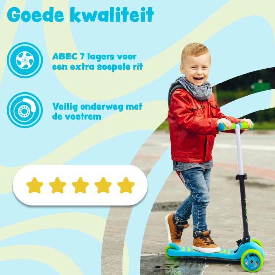 Children's scooters Twister trottinette pliable à 3 roues pour enfants avec frein à pied bleu/citron vert - AMIGO – Image 4