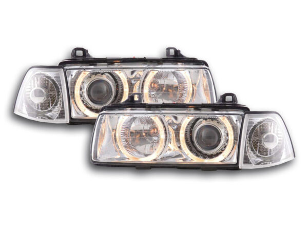 Phares angel eyes BMW 3er Limo type E36 92-98 chrome -