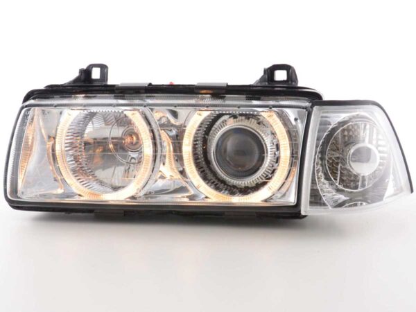 Phares angel eyes BMW 3er Limo type E36 92-98 chrome - – Image 2