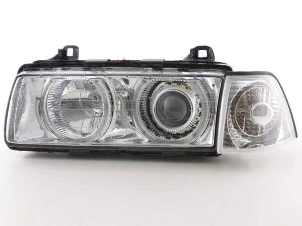 Phares angel eyes BMW 3er Limo type E36 92-98 chrome - – Image 4