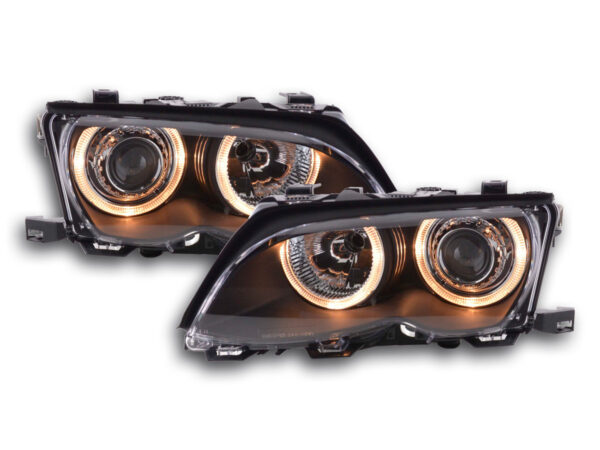 Phare Angel Eye BMW Série 3 berline type E46 01-03 noir -