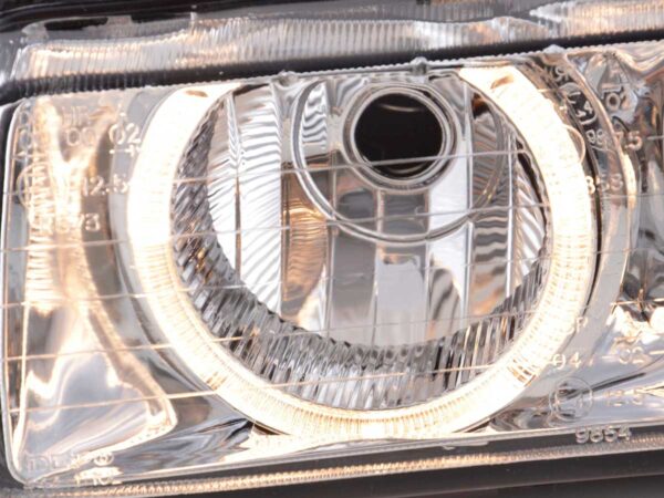 Jeu de phares au xénon angel eyes optique BMW 3er coupé type E36 année 92-98 chrome - – Image 5