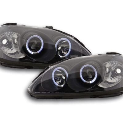 Jeu de phares Honda Civic Coupé / Civic 4 portes. 99-00 noir -
