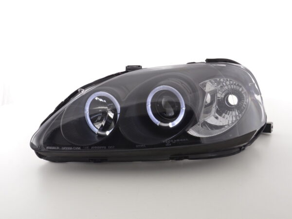 Jeu de phares Honda Civic Coupé / Civic 4 portes. 99-00 noir - – Image 2