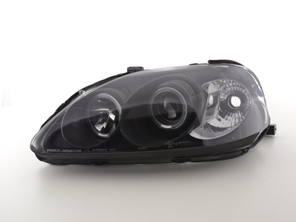 Jeu de phares Honda Civic Coupé / Civic 4 portes. 99-00 noir - – Image 4