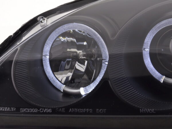 Jeu de phares Honda Civic Coupé / Civic 4 portes. 99-00 noir - – Image 5
