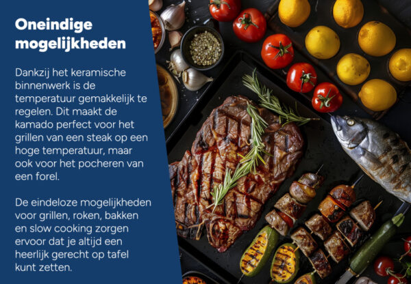 Kamado's Kamado Large Ø 21 inch avec Frame Ceramic Black - Arbaer – Image 10