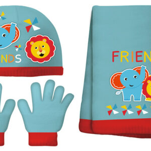 Bonnets ensemble d'accessoires junior acrylique bleu/rouge 3 pièces taille unique - Arditex