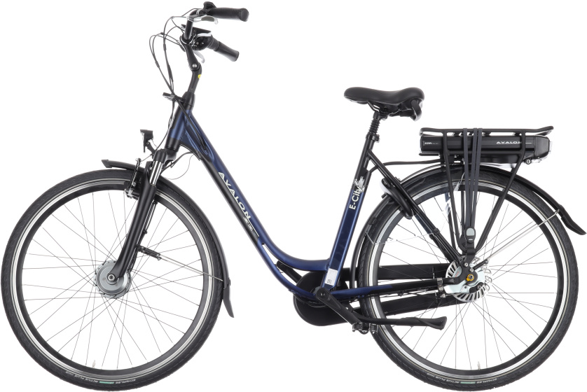Vélos de ville électriques E-City+ 28 Pouces 49 cm Femme 7SP Rollerbrakes Bleu mat - Avalon – Image 9