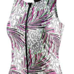 Tanktop débardeur BEsuit femmes bonnet C polyamide / élasthanne rose/vert taille 48 - Beco