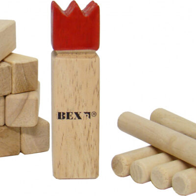 Catch & Throw games Mini Kubb Original en bois d'hévéa dans une boîte en couleur - BEX