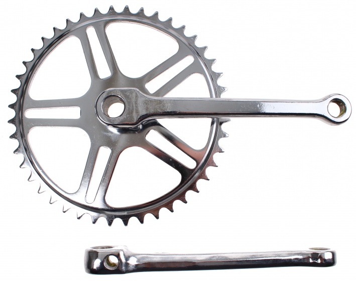 Sets manivelles Pédalier avec mortaise 46T 170 mm argent - Bhogal – Image 3