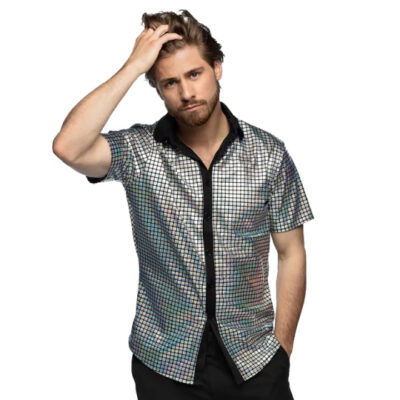 Habillage Disco Diamond Chemise Homme Argent Taille L - Boland