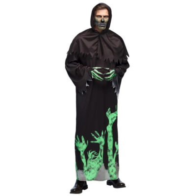 Habillage Costume de faucheur lumineux Hommes noir/vert Taille 58/60 - Boland
