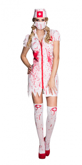 Habillage Horror Nurse Costume Ladies White/Red size 44/46 - Boland