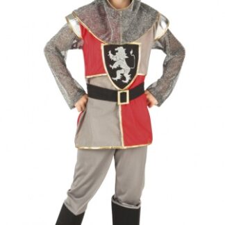 Habillage Costume de chevalier Sir Templeton Junior 4 - 6 ans Gris/Rouge taille 110/128 - Boland