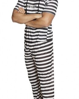 Habillage Costume de prisonnier Hommes Noir/Blanc taille 50/52/54 - Boland