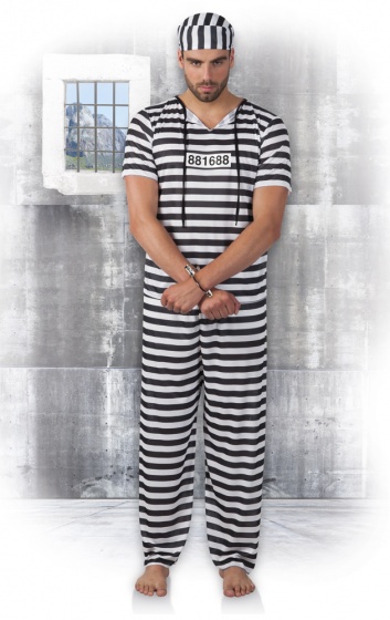 Habillage Costume de prisonnier Hommes Noir/Blanc taille 50/52/54 - Boland – Image 8