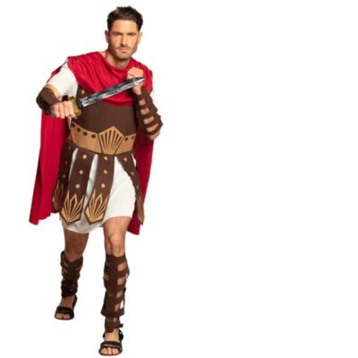 Habillage Costume de gladiateur Hommes Marron/Rouge taille 50/52/54 - Boland