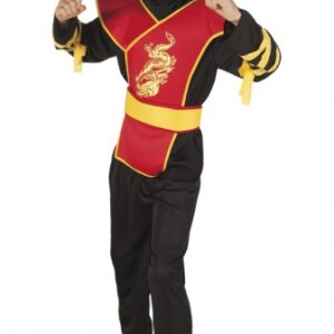 Habillage Costume de Maître Ninja Garçons 7 - 9 ans Noir/Rouge taille 128-140 - Boland