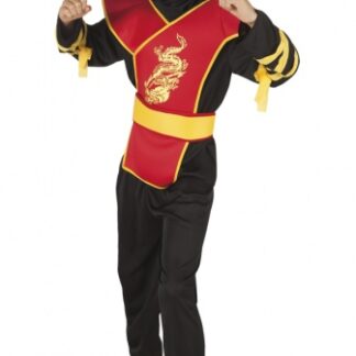 Habillage Costume de Maître Ninja Garçons 7 - 9 ans Noir/Rouge taille 128-140 - Boland