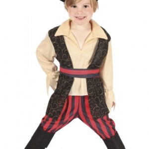 Habillage Costume Pirate Rocco Junior 3 - 4 ans Noir/Rouge taille 104/110 - Boland