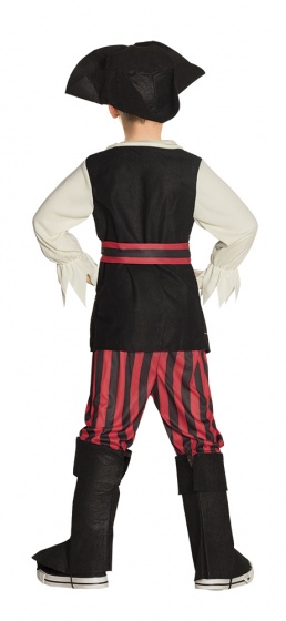 Habillage Costume Pirate Rocco Junior 3 - 4 ans Noir/Rouge taille 104/110 - Boland – Image 3