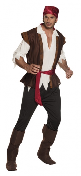 Habillage Costume Pirate Thunder Homme Marron Taille 50/52 - Boland – Image 2