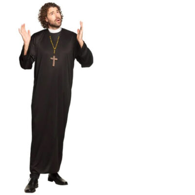 Habillage Costume de prêtre Homme noir Taille 50/52/54 - Boland