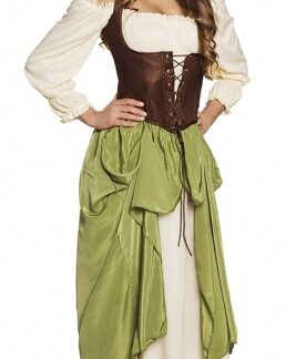 Habillage Costume de paysanne Femme Vert/Brun Taille 36/38 - Boland