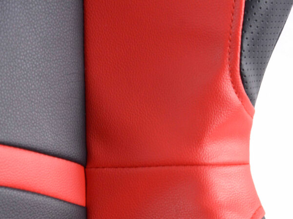 Chaise de bureau pivotante FK Sports Seat Chaise de bureau pivotante Cyberstar en cuir synthétique noir / rouge - – Image 5