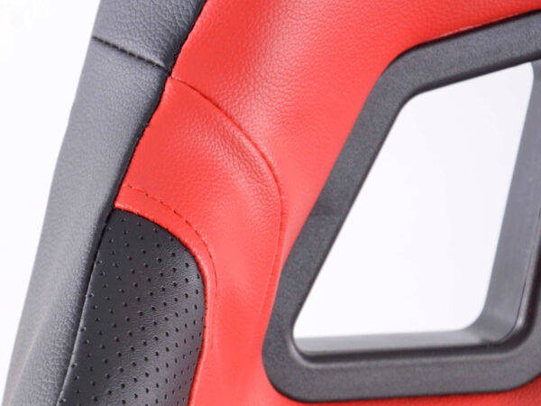 Chaise de bureau pivotante FK Sports Seat Chaise de bureau pivotante Cyberstar en cuir synthétique noir / rouge - – Image 6