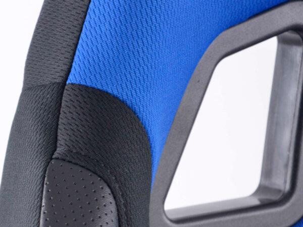FK siège de sport chaise de bureau pivotante Racecar noir / bleu chaise de direction chaise pivotante chaise de bureau - – Image 5