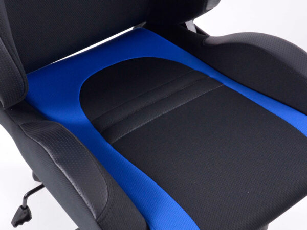FK siège de sport chaise de bureau pivotante Racecar noir / bleu chaise de direction chaise pivotante chaise de bureau - – Image 6