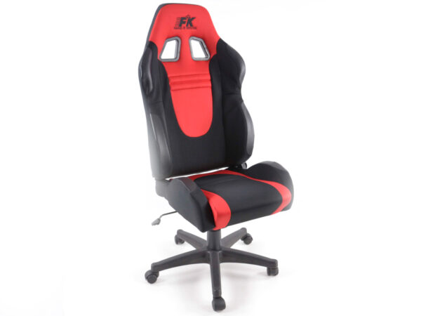 FK siège de sport chaise de bureau pivotante Racecar noir / rouge chaise de direction chaise pivotante chaise de bureau -