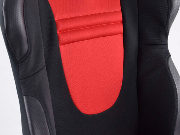 FK siège de sport chaise de bureau pivotante Racecar noir / rouge chaise de direction chaise pivotante chaise de bureau - – Image 4