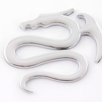 Autocollant chrome 3D Car Logo motif Dragon I 75x62 mm chrome -