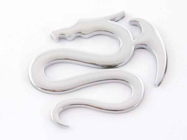 Autocollant chrome 3D Car Logo motif Dragon I 75x62 mm chrome -