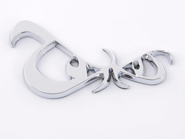 Autocollant chrome logo de voiture 3D motif yeux 86x49 mm chrome -