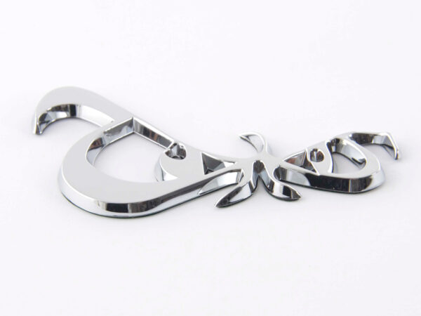 Autocollant chrome logo de voiture 3D motif yeux 86x49 mm chrome - – Image 4