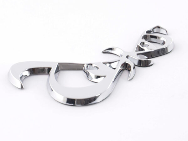 Autocollant chrome logo de voiture 3D motif yeux 86x49 mm chrome - – Image 5