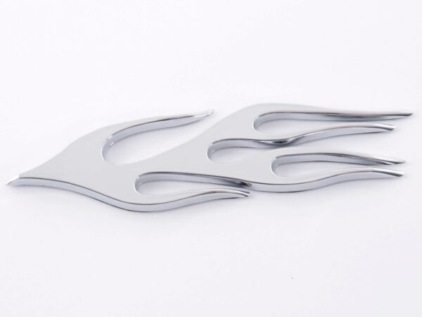 Autocollant chrome 3D Car Logo motif Flame 115x45 mm chrome -