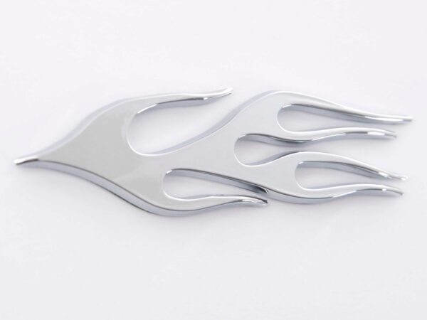 Autocollant chrome 3D Car Logo motif Flame 115x45 mm chrome - – Image 3