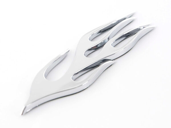 Autocollant chrome 3D Car Logo motif Flame 115x45 mm chrome - – Image 5