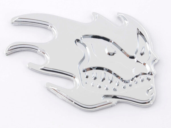 Autocollant chrome motif logo voiture 3D Madface 82x58 mm chrome -