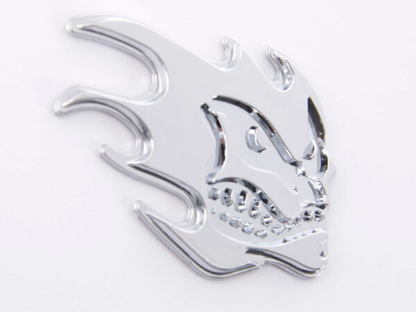 Autocollant chrome motif logo voiture 3D Madface 82x58 mm chrome - – Image 3