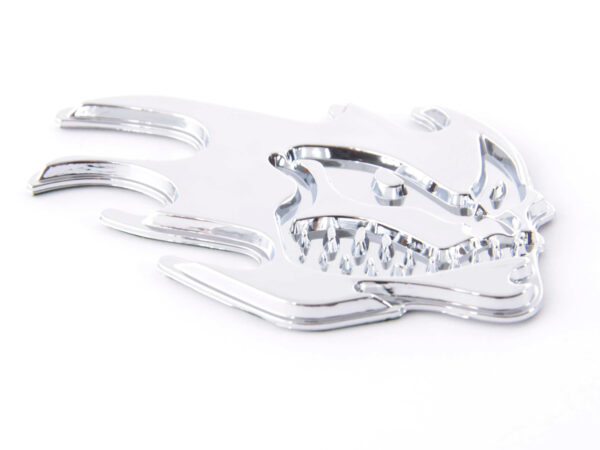 Autocollant chrome motif logo voiture 3D Madface 82x58 mm chrome - – Image 4